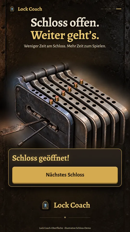 Schloss offen. Weiter geht’s. Weniger Zeit am Schloss. Mehr Zeit zum Spielen.