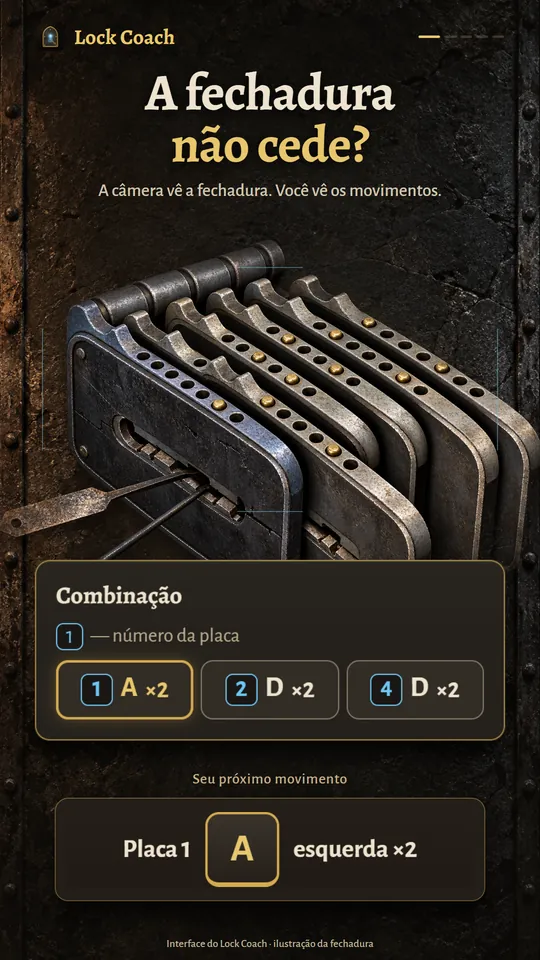 A fechadura não cede? A câmera vê a fechadura. Você vê os movimentos.
