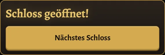 Meldung „Schloss geöffnet!“ in Lock Coach mit der Schaltfläche „Nächstes Schloss“